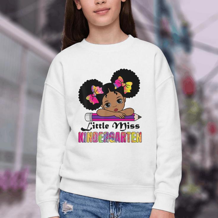 Little Miss Kindergarten Afro Puff Girl Back To School Youth Crewneck Sweatshirt Little Miss Kindergarten Afro Puff Girl Back To School Youth Crewneck Sweatshirt