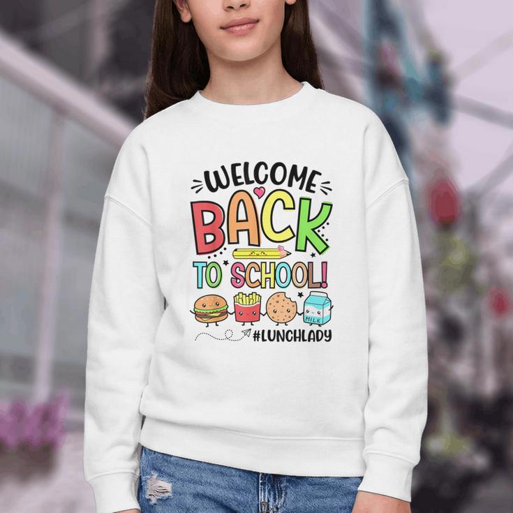 Lunch Lady Welcome Back To School First Day Of School Youth Crewneck Sweatshirt Lunch Lady Welcome Back To School First Day Of School Youth Crewneck Sweatshirt