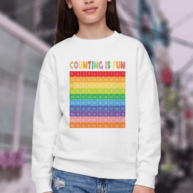 Numbers Learning Cute Numbers 0-100 Back To School Counting Youth Crewneck Sweatshirt Numbers Learning Cute Numbers 0-100 Back To School Counting Youth Crewneck Sweatshirt