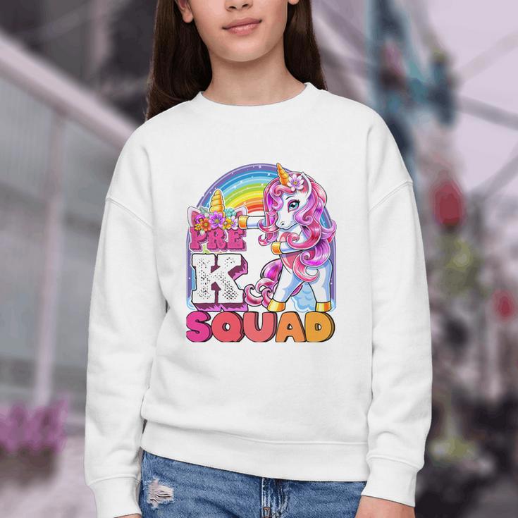 Pre-K Squad Flossing Unicorn Back To School Girls Premium Tri-Blend Youth Crewneck Sweatshirt Pre-K Squad Flossing Unicorn Back To School Girls Premium Tri-Blend Youth Crewneck Sweatshirt
