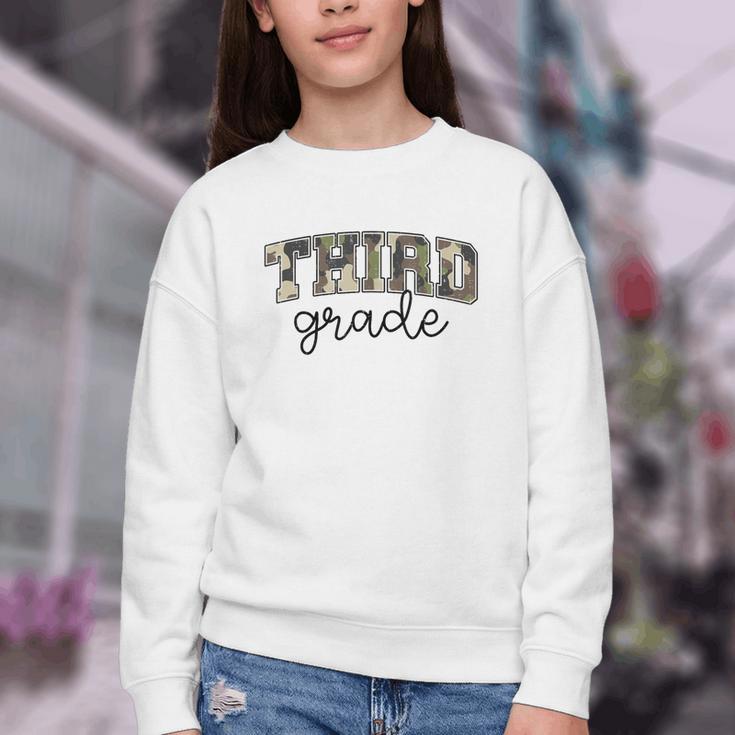 Retro Third Grade Old Camo Back To School Girl Boy 3rd Grade Youth Crewneck Sweatshirt Retro Third Grade Old Camo Back To School Girl Boy 3rd Grade Youth Crewneck Sweatshirt