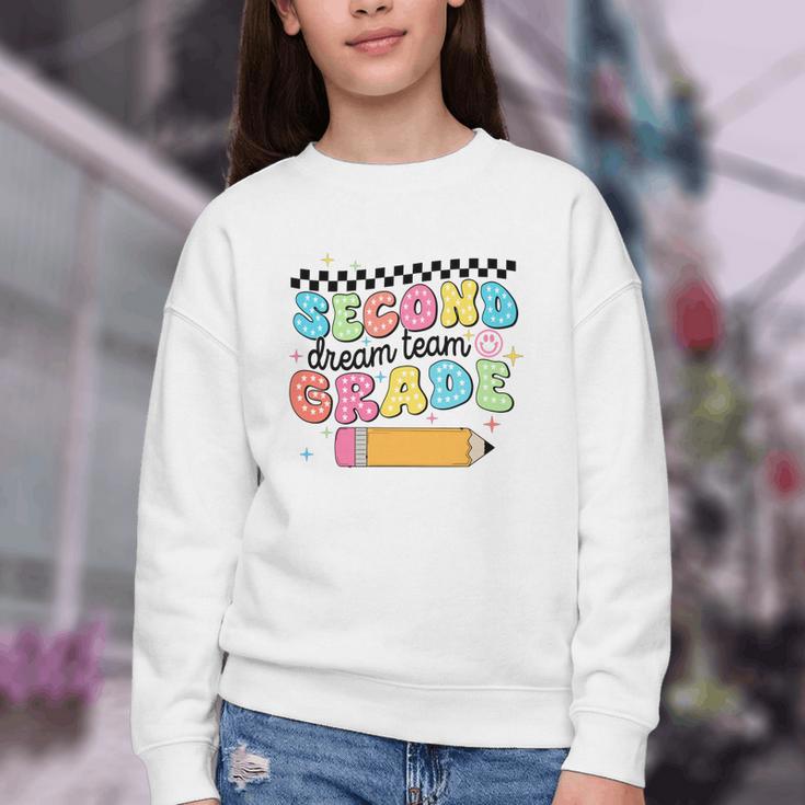 Second Grade Dream Team Back To School First Day Of School Performance Youth Crewneck Sweatshirt