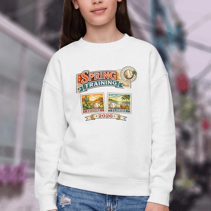 Spring Training 2026 Retro Postcard Baseball Premium Tri-Blend Youth Crewneck Sweatshirt Spring Training 2026 Retro Postcard Baseball Premium Tri-Blend Youth Crewneck Sweatshirt