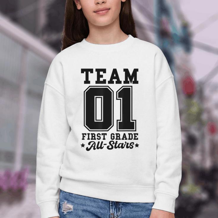 Team 1st Grade All-Stars Back To School Sports Jersey Youth Crewneck Sweatshirt Team 1st Grade All-Stars Back To School Sports Jersey Youth Crewneck Sweatshirt