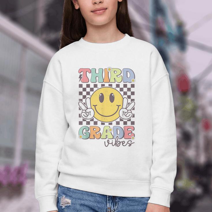 Third Grade Vibes Smile Face 3rd Grade Team Back To School Youth Crewneck Sweatshirt Third Grade Vibes Smile Face 3rd Grade Team Back To School Youth Crewneck Sweatshirt