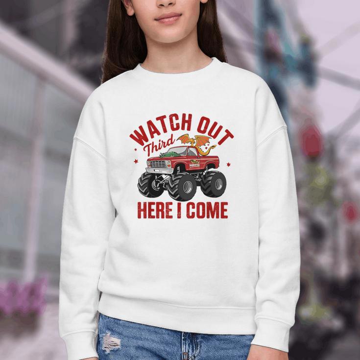 Watch Out Third Here I Came Dragon Back To School Summer Tee Youth Crewneck Sweatshirt Watch Out Third Here I Came Dragon Back To School Summer Tee Youth Crewneck Sweatshirt