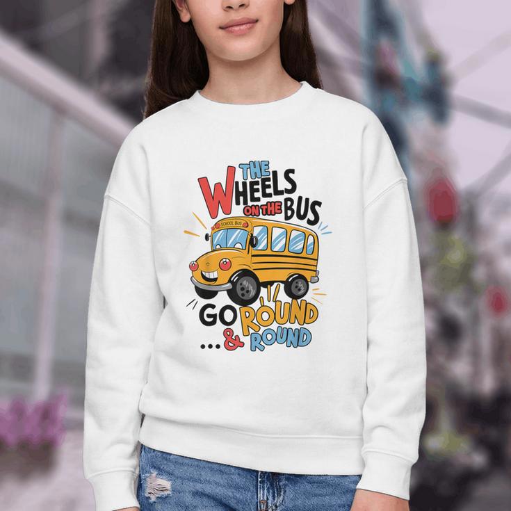The Wheels On The Bus Toddler Kids Back To School Youth Crewneck Sweatshirt