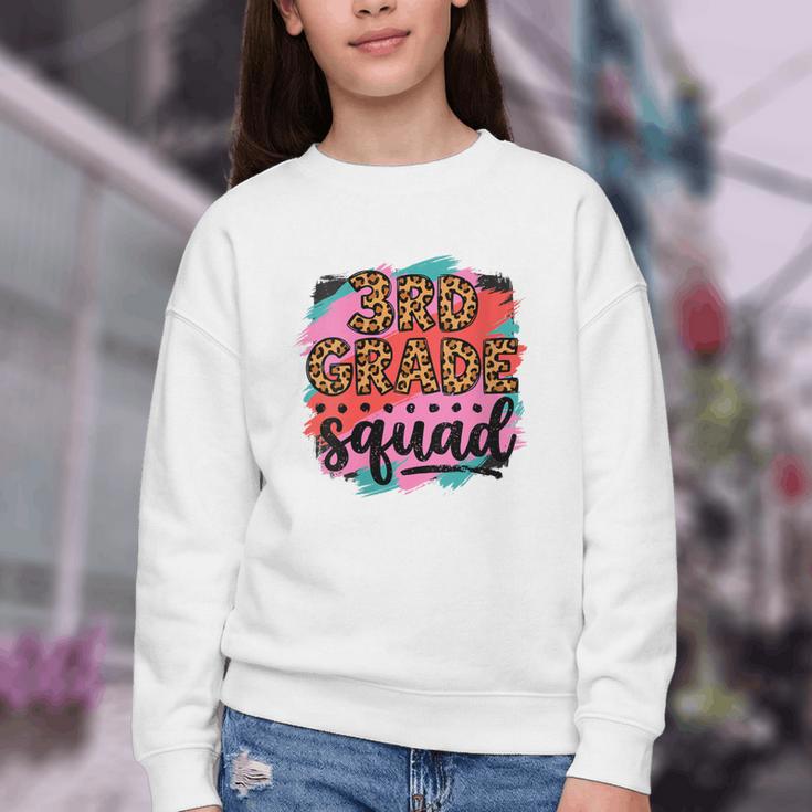 Women's Third 3rd Grade Squad Back To School Animal Print Girl Tee Youth Crewneck Sweatshirt