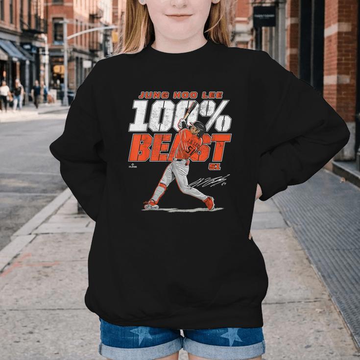 100 Beast Jung Hoo Lee San Francisco Baseball MLBPA Youth Crewneck Sweatshirt 100 Beast Jung Hoo Lee San Francisco Baseball MLBPA Youth Crewneck Sweatshirt