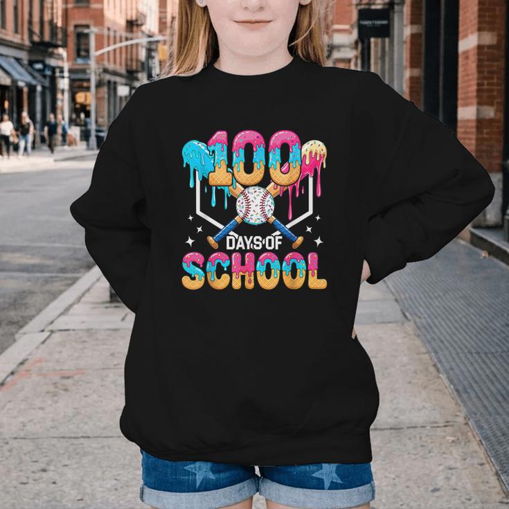 100 Days Of School Baseball Boys Kids 100th Day Of School Youth Crewneck Sweatshirt 100 Days Of School Baseball Boys Kids 100th Day Of School Youth Crewneck Sweatshirt