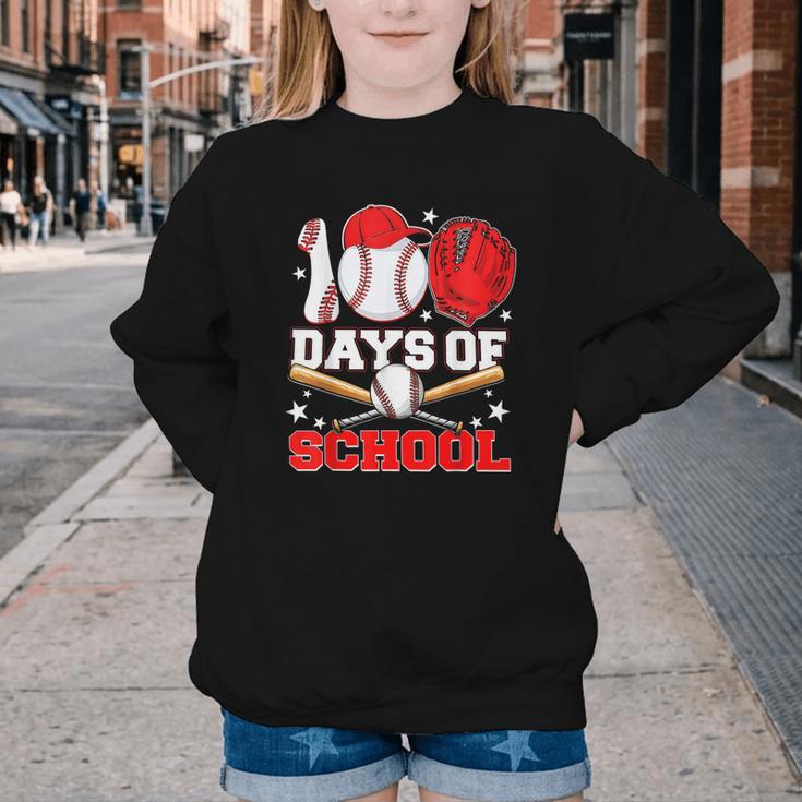100 Days Of School Baseball Boys Kids Students Youth Crewneck Sweatshirt 100 Days Of School Baseball Boys Kids Students Youth Crewneck Sweatshirt