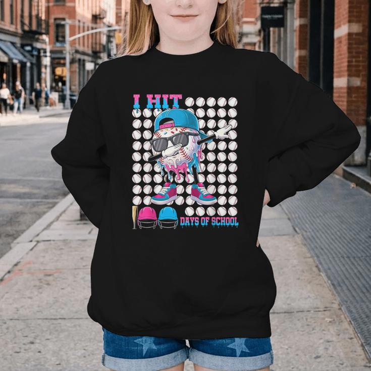 100 Days Of School Baseball Drip Boys Kids 100th Day School Youth Crewneck Sweatshirt 100 Days Of School Baseball Drip Boys Kids 100th Day School Youth Crewneck Sweatshirt