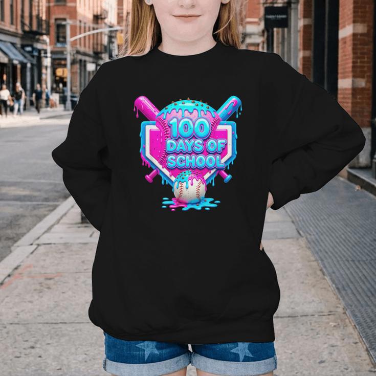 100 Days Of School Baseball Drip 100 Days For Boys And Kids Youth Crewneck Sweatshirt 100 Days Of School Baseball Drip 100 Days For Boys And Kids Youth Crewneck Sweatshirt