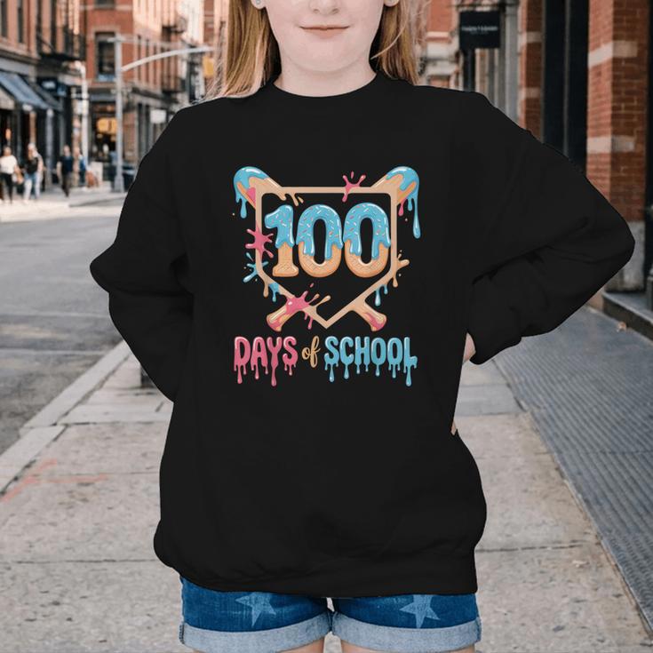 100 Days Of School Baseball Drip 100 Days Of School Youth Crewneck Sweatshirt 100 Days Of School Baseball Drip 100 Days Of School Youth Crewneck Sweatshirt