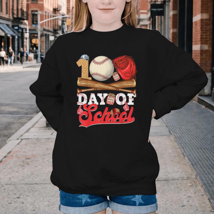 100 Days Of School Baseball Player Sports Game Teacher Kid Youth Crewneck Sweatshirt 100 Days Of School Baseball Player Sports Game Teacher Kid Youth Crewneck Sweatshirt