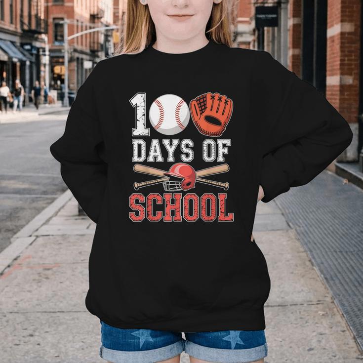 100 Days Of School Baseball Player Teacher Student Youth Crewneck Sweatshirt 100 Days Of School Baseball Player Teacher Student Youth Crewneck Sweatshirt