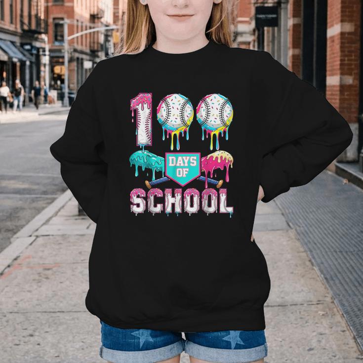 100 Days Of School Boys Kids 100th Day Of School Baseball Youth Crewneck Sweatshirt 100 Days Of School Boys Kids 100th Day Of School Baseball Youth Crewneck Sweatshirt