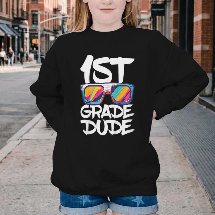 1st Grade Dude Shirt Back To School First Grade Boy Girl Youth Crewneck Sweatshirt