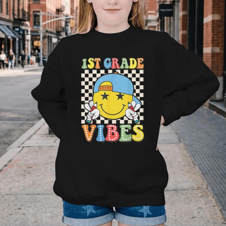 1st Grade Vibes Kids Back To School Class First Grade Boys Youth Crewneck Sweatshirt 1st Grade Vibes Kids Back To School Class First Grade Boys Youth Crewneck Sweatshirt