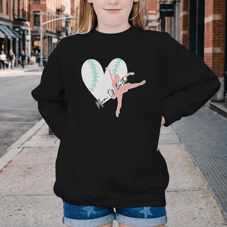 2 Sided Sorry Can't Dance Baseball Bye Mom Of Both Youth Crewneck Sweatshirt