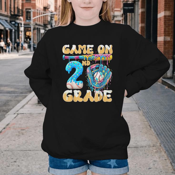 2nd Grade Back To School Baseball Drip Ice Cream Game On Youth Crewneck Sweatshirt 2nd Grade Back To School Baseball Drip Ice Cream Game On Youth Crewneck Sweatshirt