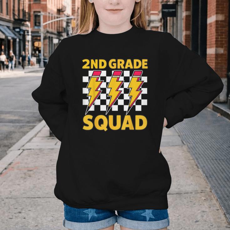 2nd Grade Lightning Bolt Second Grade Squad Back To School Youth Crewneck Sweatshirt 2nd Grade Lightning Bolt Second Grade Squad Back To School Youth Crewneck Sweatshirt