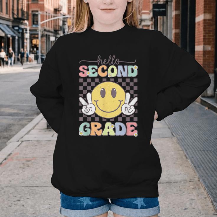 2nd Grade Team Back To School Hello Second Grade Smile Face Youth Crewneck Sweatshirt 2nd Grade Team Back To School Hello Second Grade Smile Face Youth Crewneck Sweatshirt