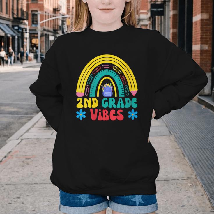 2nd Grade Vibes Back To School Rainbow Second Grade Youth Crewneck Sweatshirt 2nd Grade Vibes Back To School Rainbow Second Grade Youth Crewneck Sweatshirt