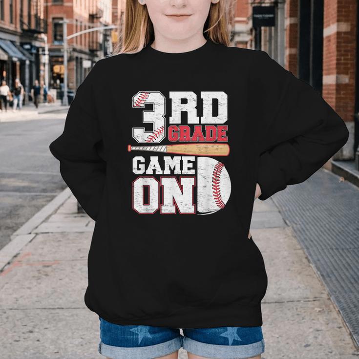 3rd Grade Game On Back To School Baseball Boy Third Grade Youth Crewneck Sweatshirt 3rd Grade Game On Back To School Baseball Boy Third Grade Youth Crewneck Sweatshirt