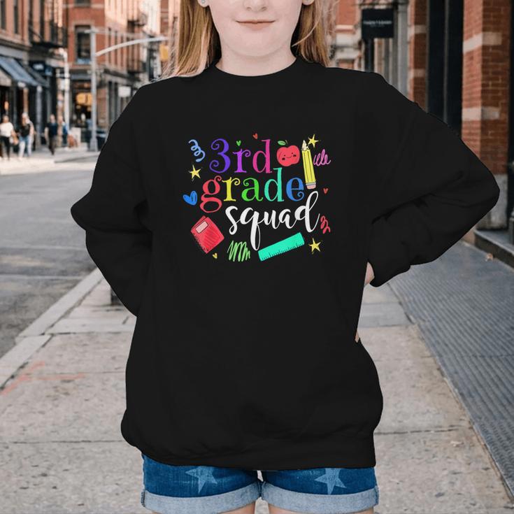 3rd Grade Squad Back To School Team Third Grade Youth Crewneck Sweatshirt 3rd Grade Squad Back To School Team Third Grade Youth Crewneck Sweatshirt