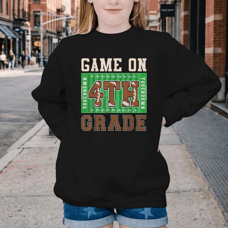 4th Grade Boys Kids Football Back To School Fourth Grade Youth Crewneck Sweatshirt