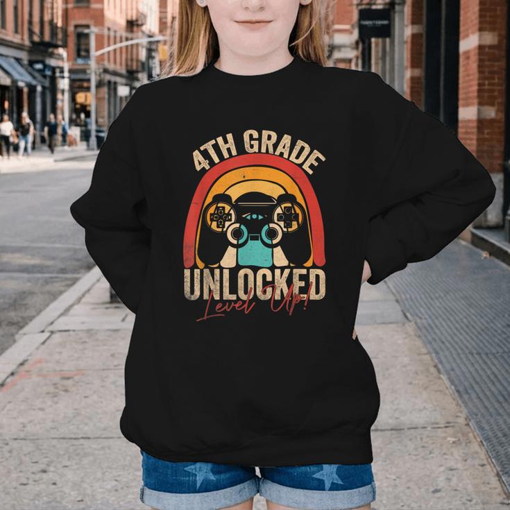 4th Grade Unlocked Level Up Gamer Back To School Fourth Youth Crewneck Sweatshirt 4th Grade Unlocked Level Up Gamer Back To School Fourth Youth Crewneck Sweatshirt