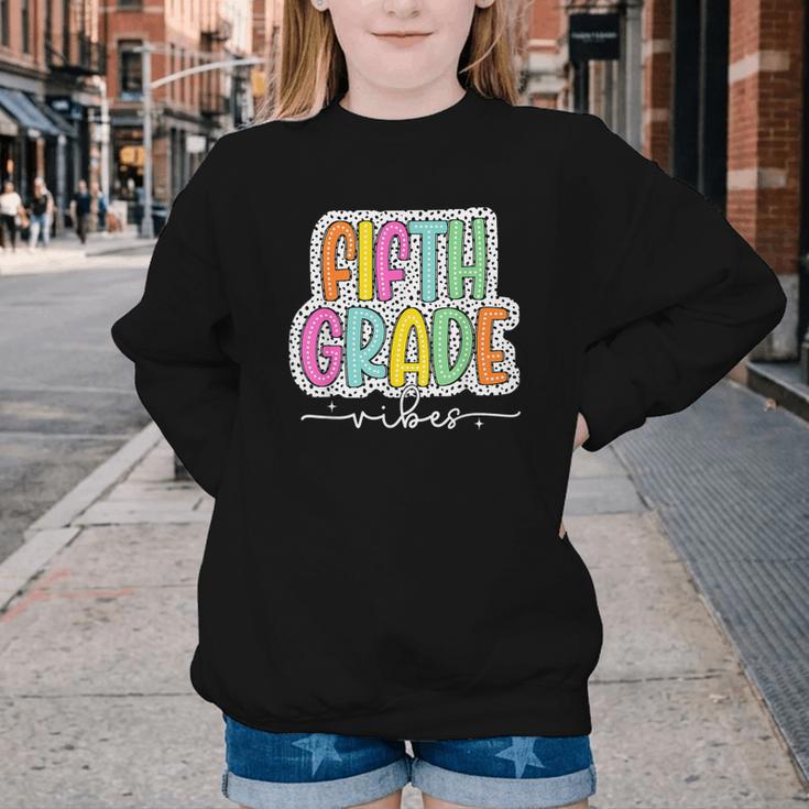 5th Fifth Grade Vibes Back To School Dalmatian Dots Youth Crewneck Sweatshirt 5th Fifth Grade Vibes Back To School Dalmatian Dots Youth Crewneck Sweatshirt