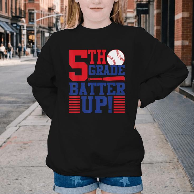 5th Grade Batter Up Back To School Fifth Grade Baseball Boys Youth Crewneck Sweatshirt 5th Grade Batter Up Back To School Fifth Grade Baseball Boys Youth Crewneck Sweatshirt