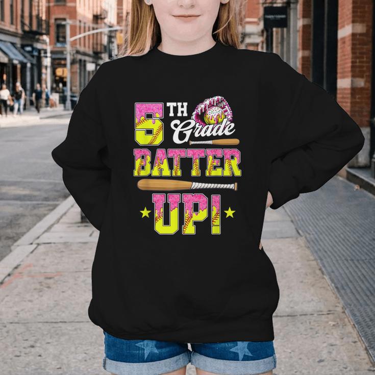 5th Grade Butter Up Softball Ice Cream Drip Back To School Youth Crewneck Sweatshirt 5th Grade Butter Up Softball Ice Cream Drip Back To School Youth Crewneck Sweatshirt