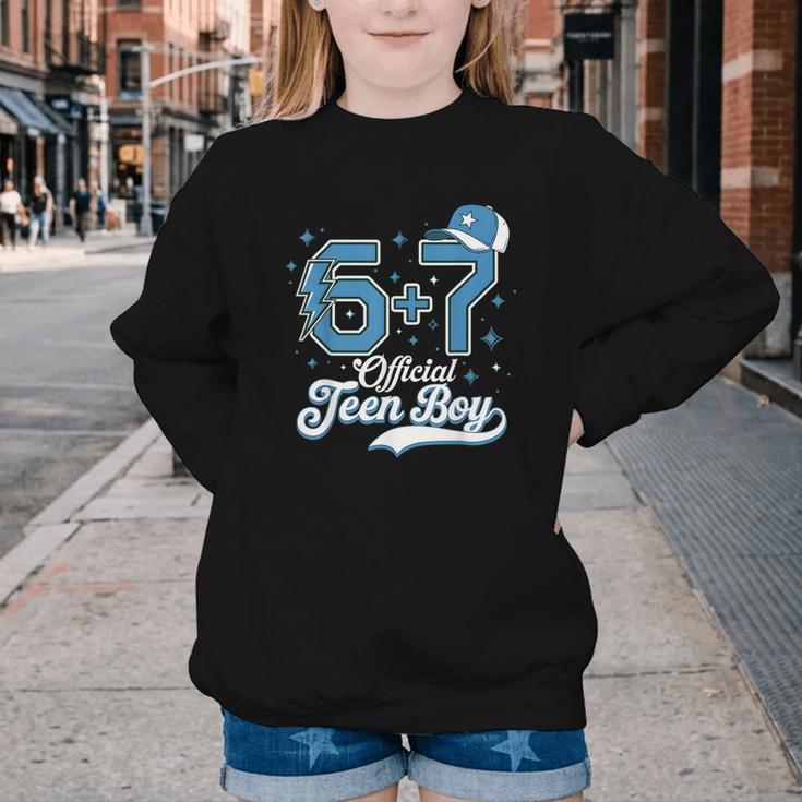 6 7 Meme Official Teenager 13th Birthday Baseball Boy Youth Crewneck Sweatshirt 6 7 Meme Official Teenager 13th Birthday Baseball Boy Youth Crewneck Sweatshirt
