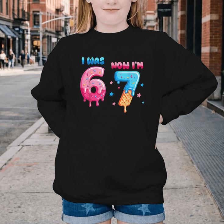 I Was 6 Now I'm 7 Birthday Baseball Drip For Boys Kid Youth Crewneck Sweatshirt I Was 6 Now I'm 7 Birthday Baseball Drip For Boys Kid Youth Crewneck Sweatshirt