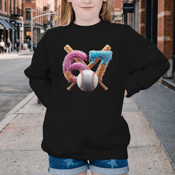 67 Baseball Ice Cream Drip Kids Youth Youth Crewneck Sweatshirt