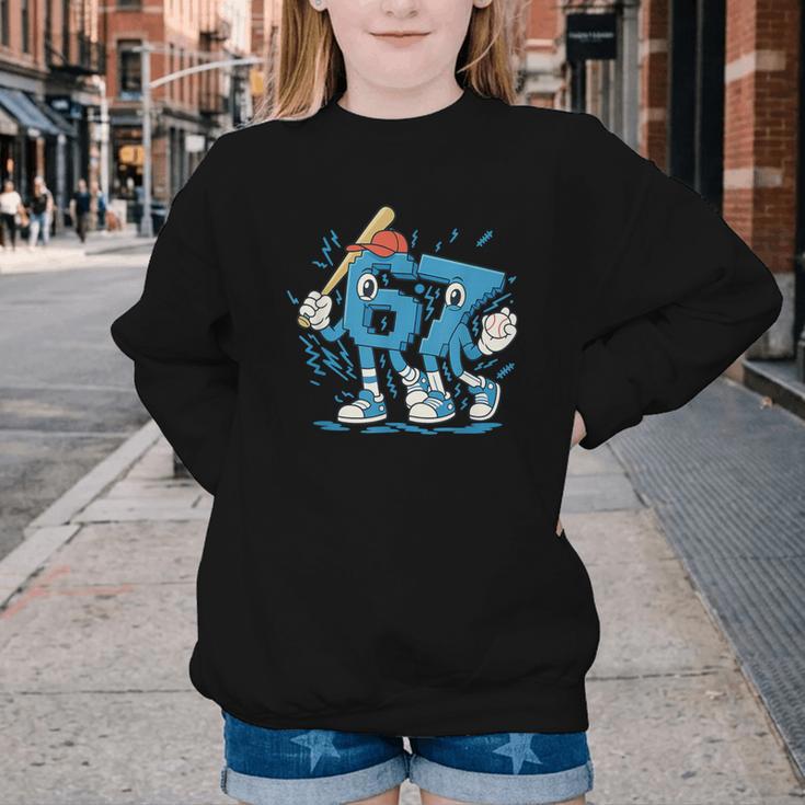 67 Six Seven 6-7 Italian Brainrot Kids Baseball Youth Crewneck Sweatshirt 67 Six Seven 6-7 Italian Brainrot Kids Baseball Youth Crewneck Sweatshirt