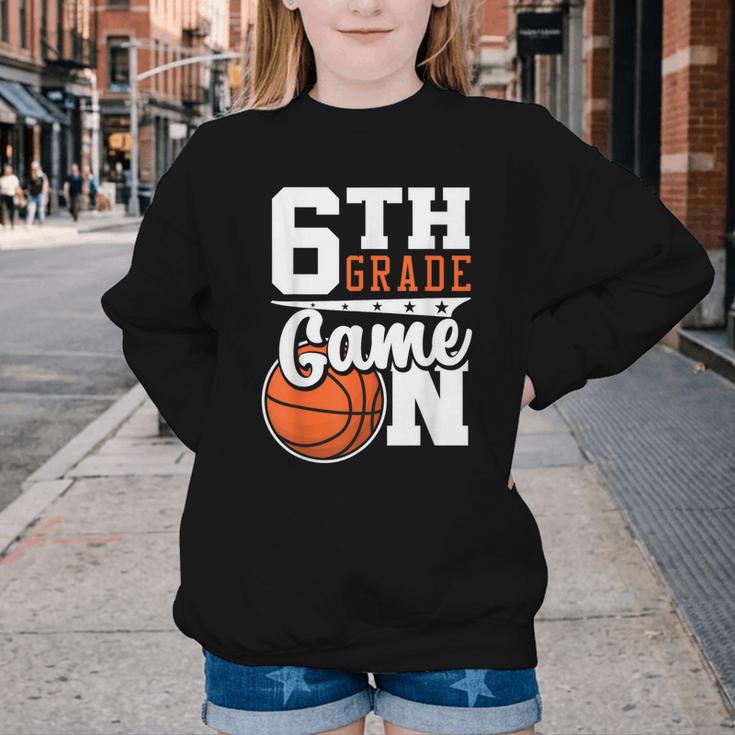 6th Grade Game On Back To School Basketball Boy Sixth Grade Youth Crewneck Sweatshirt