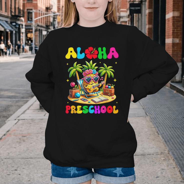 Aloha Preschool Pineapple Hawaii Back To School Kids Girl Youth Crewneck Sweatshirt Aloha Preschool Pineapple Hawaii Back To School Kids Girl Youth Crewneck Sweatshirt