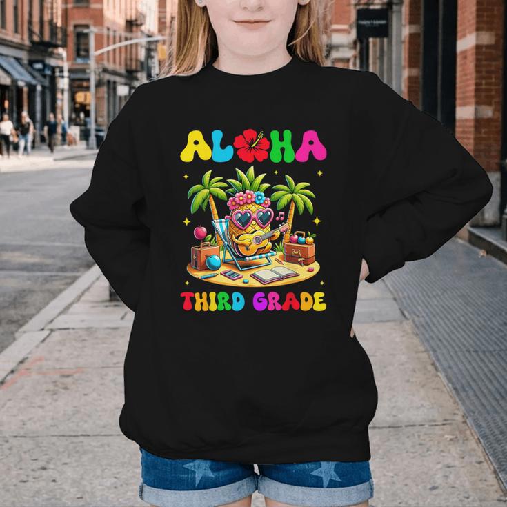 Aloha Third Grade Pineapple Hawaii Back To School Kids Girl Youth Crewneck Sweatshirt Aloha Third Grade Pineapple Hawaii Back To School Kids Girl Youth Crewneck Sweatshirt