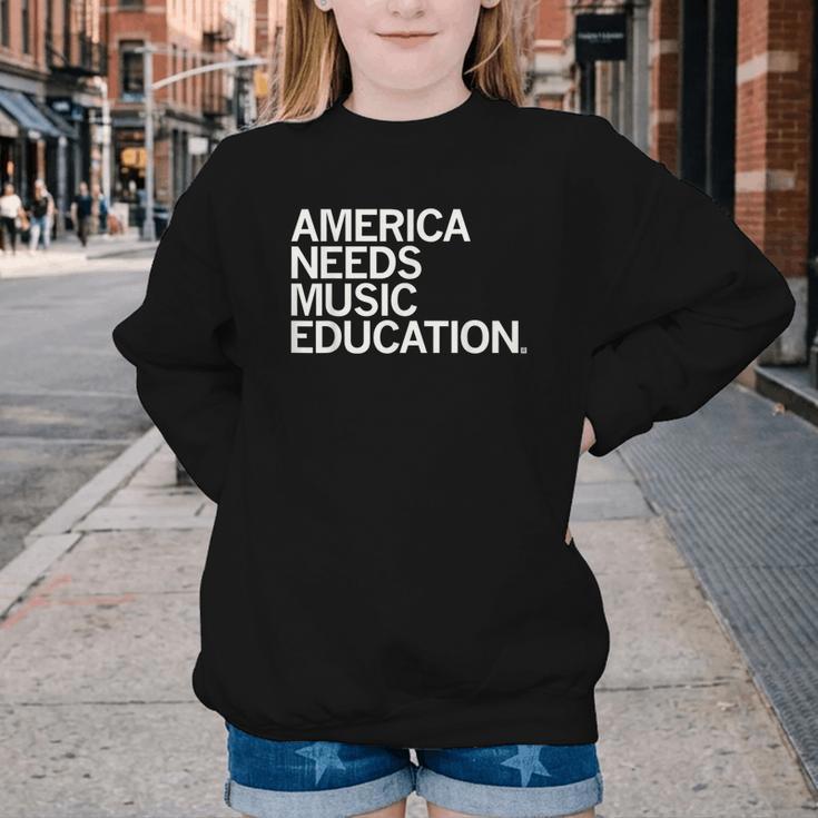 America Needs Music Education Advocacy Back To School Youth Crewneck Sweatshirt America Needs Music Education Advocacy Back To School Youth Crewneck Sweatshirt