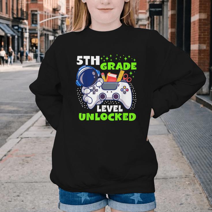 Back To School 5th Grade Level Unlocked Gamer Boys Kids Youth Crewneck Sweatshirt Back To School 5th Grade Level Unlocked Gamer Boys Kids Youth Crewneck Sweatshirt