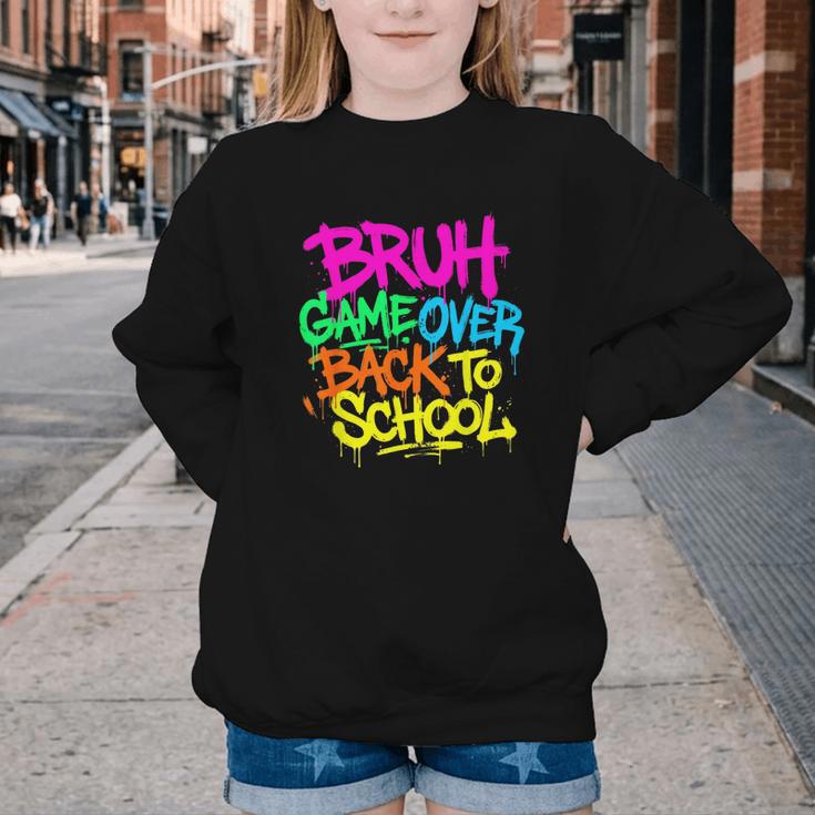 Back To School Bruh Game Over Gaming Boys Youth Crewneck Sweatshirt Back To School Bruh Game Over Gaming Boys Youth Crewneck Sweatshirt
