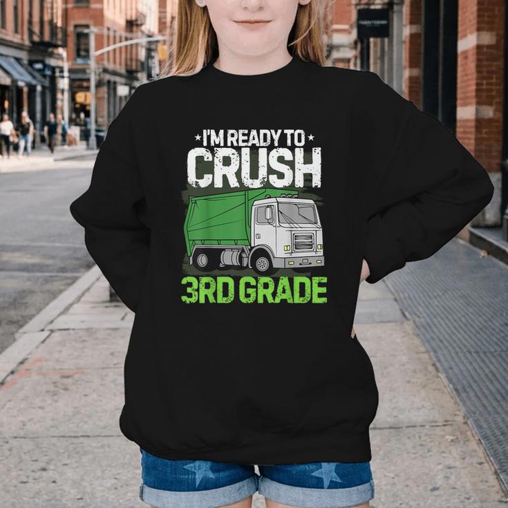 Back To School First Day Of 3rd Grade Garbage Truck Boys Youth Crewneck Sweatshirt Back To School First Day Of 3rd Grade Garbage Truck Boys Youth Crewneck Sweatshirt