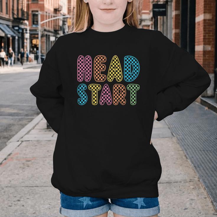 Back To School Head Start First Day Men Women Kid Checkered Youth Crewneck Sweatshirt Back To School Head Start First Day Men Women Kid Checkered Youth Crewneck Sweatshirt