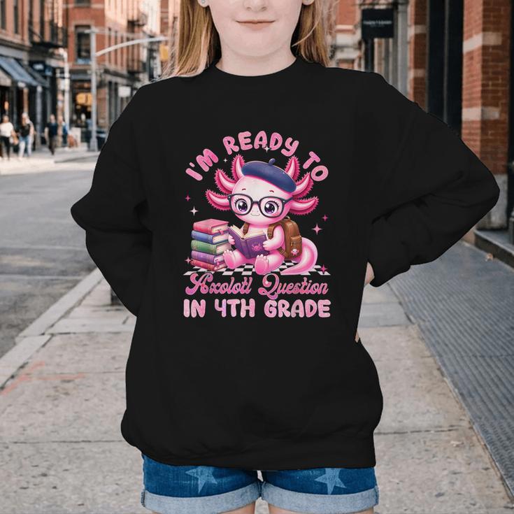 Back To School I'm Ready To Axolotl Question In 4th Grade Youth Crewneck Sweatshirt Back To School I'm Ready To Axolotl Question In 4th Grade Youth Crewneck Sweatshirt