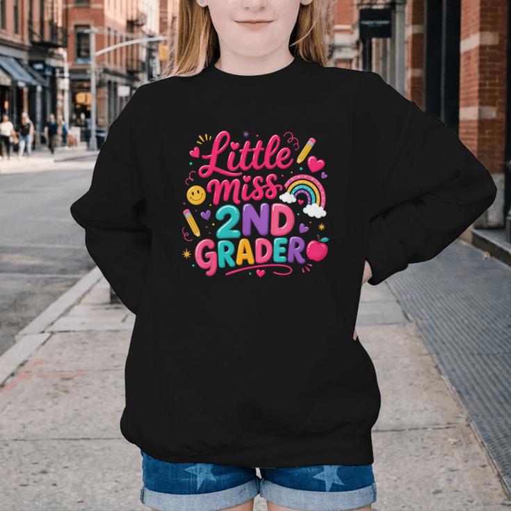 Back To School Little Miss 2nd Grader Rainbow Girl Youth Crewneck Sweatshirt Back To School Little Miss 2nd Grader Rainbow Girl Youth Crewneck Sweatshirt