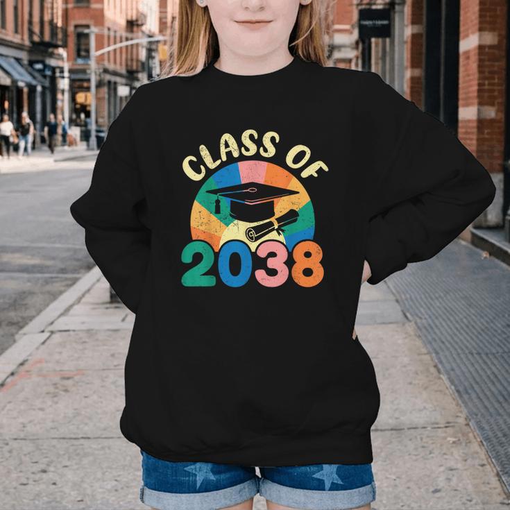 Back To School Pre-K Kindergarten Graduation Class Of 2038 Youth Crewneck Sweatshirt Back To School Pre-K Kindergarten Graduation Class Of 2038 Youth Crewneck Sweatshirt